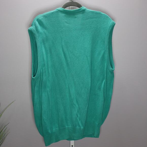 Vintage Titleist Collection Golf Vest XL Green 100% Cotton Made in USA - Picture 2 of 5